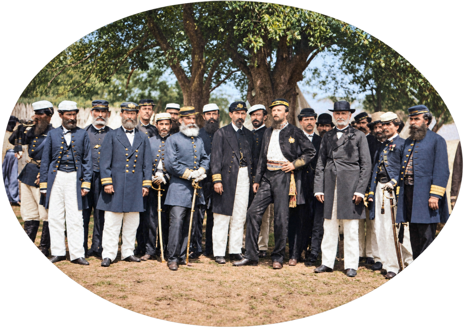Conde d'Eu e visconde do Rio Branco em imagem identificada como de 1870