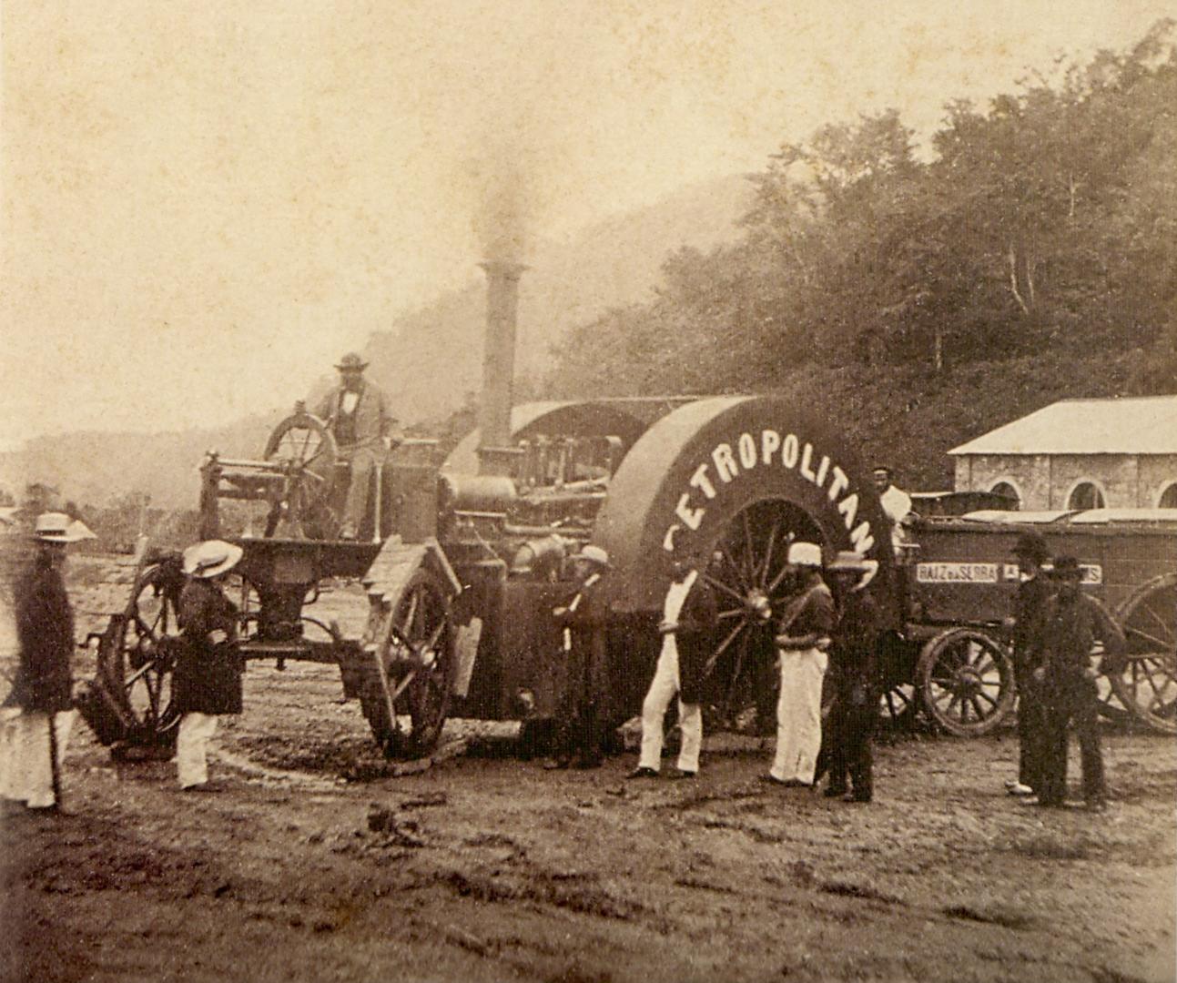 Locomotiva associada à Estrada de Ferro Mauá, em imagem de 1856